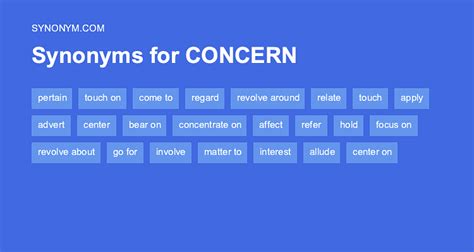 to cause worry to someone: 2. . Concern with synonym